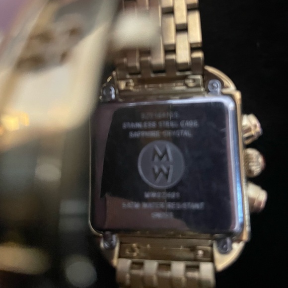 MICHELE DECO 18k PLATED STAINLESS STEEL WITH MOTHER OF PEARL AND DIAMONDS. - Picture 6 of 7